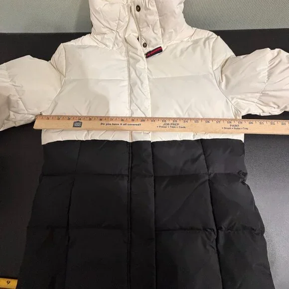Tommy Hilfiger Womens Colorblock Puffer Jacket M Black & White Winter Coat - Picture 4 of 12